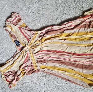 Like new striped cap sleeve empire waste mini